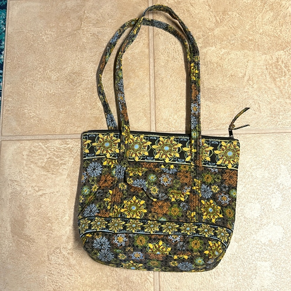 Tanya Lee design Floral Tote Bag - Yellow and Brown